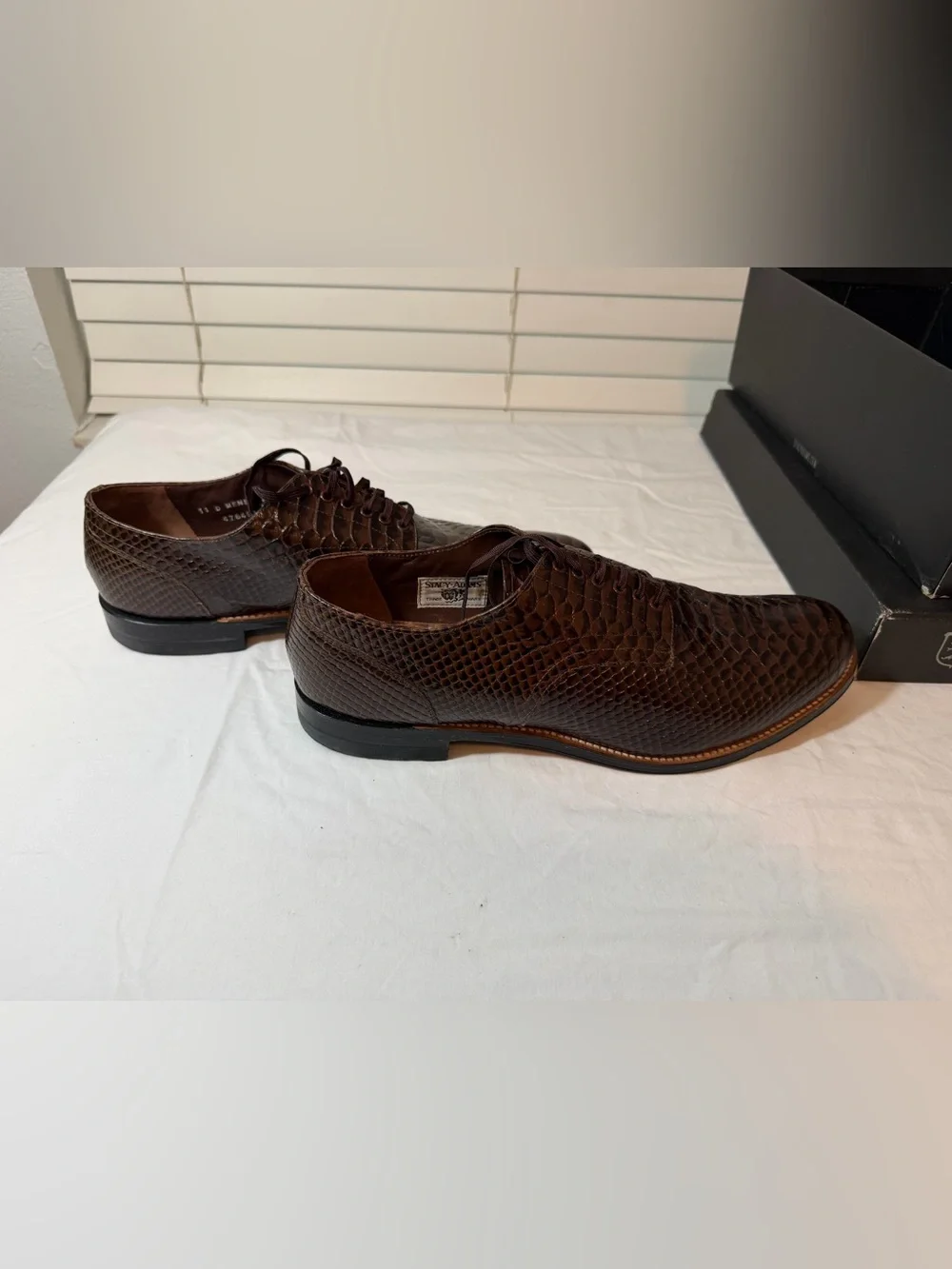 Stacy Adams Dark Brown Textured Lace-Up Oxfords